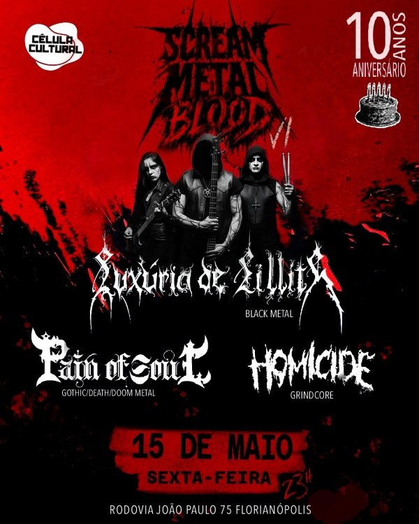 Luxúria de Lillith no Scream Metal Blood VI + 2 bandas - 15 de