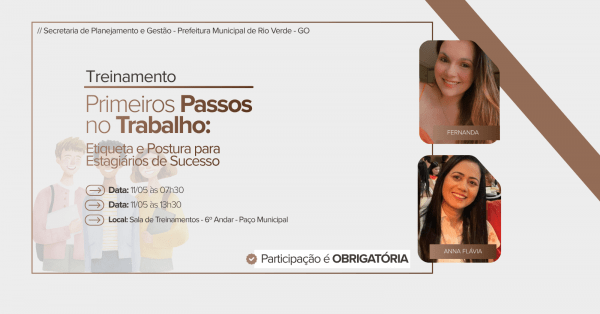 Imagem do evento 11/05 - 13h30 Primeiros Passos no Trabalho: Etiqueta e Postura para Estagiários de Sucesso