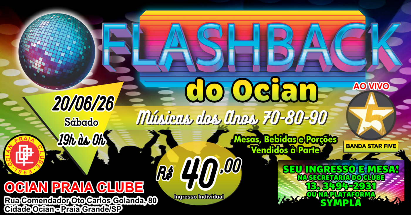 Flash Back BAILE FLASH BACK ANOS 70 80 E 90 (BANDA AO VIVO) em Praia Grande - Sympla