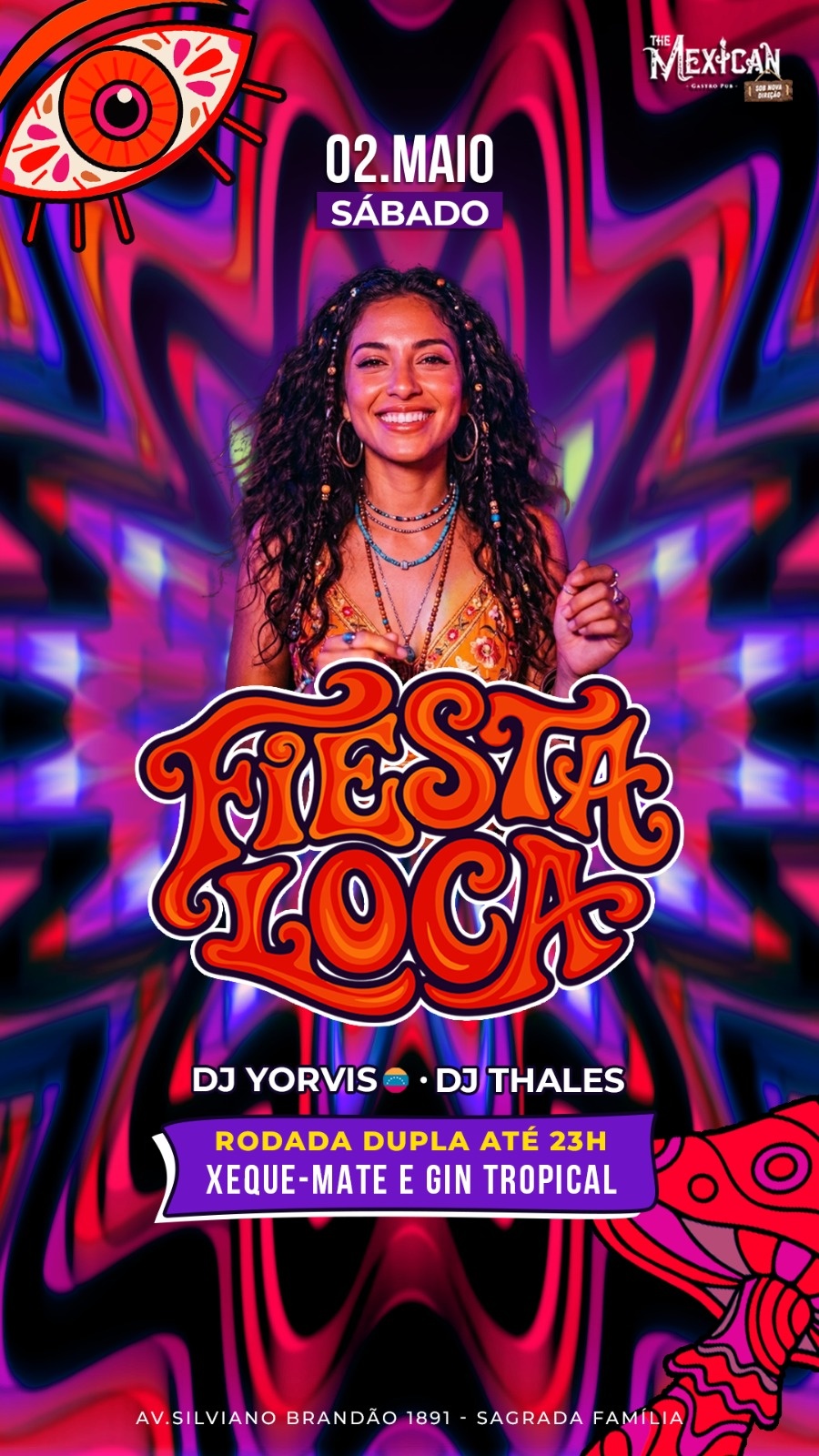 22H SÁBADO no THE MEXICAN! Fiesta Loca c/ DJs Latinos + Rodada