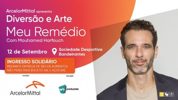 Imagem do evento MEU REMÉDIO - COM MOUHAMED HARFOUCH - DIVERSÃO E ARTE 2026