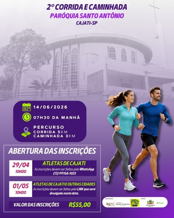 Imagem do evento 2ª Corrida e Caminhada da Paróquia Santo Antônio