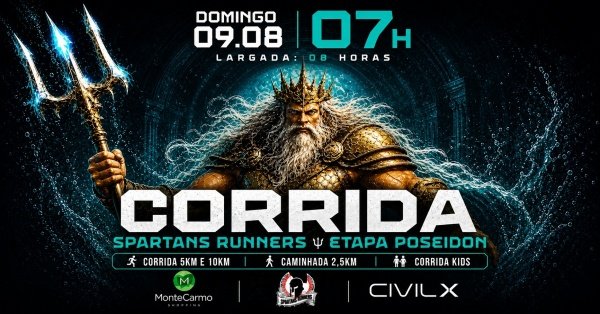 Imagem do evento Corrida Spartans Runners Monte Carmo Shopping - Etapa Poseidon