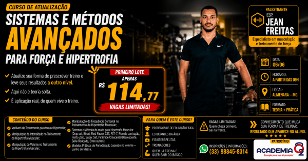 Imagem do evento Workshop de Atualização Sistemas e Métodos Avançados para Força e Hipertrofia