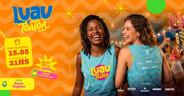 Imagem do evento LUAU TÔA TÔA - 15/05/2026 - SEXTA-FEIRA