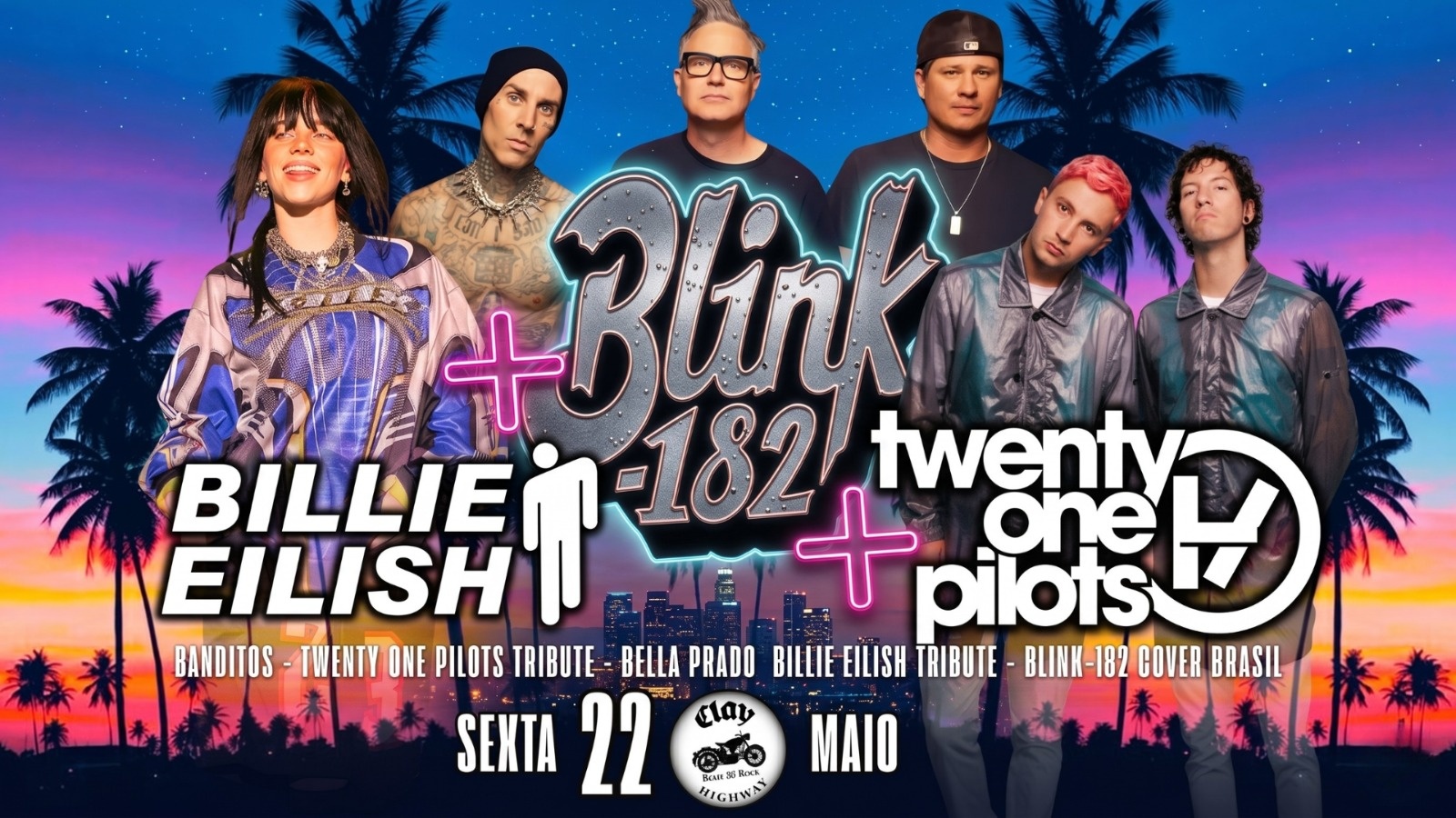 TWENTY ONE PILOTS + BILLIE EILISH + BLINK-182 + set list surpresa com BELLA PRADO