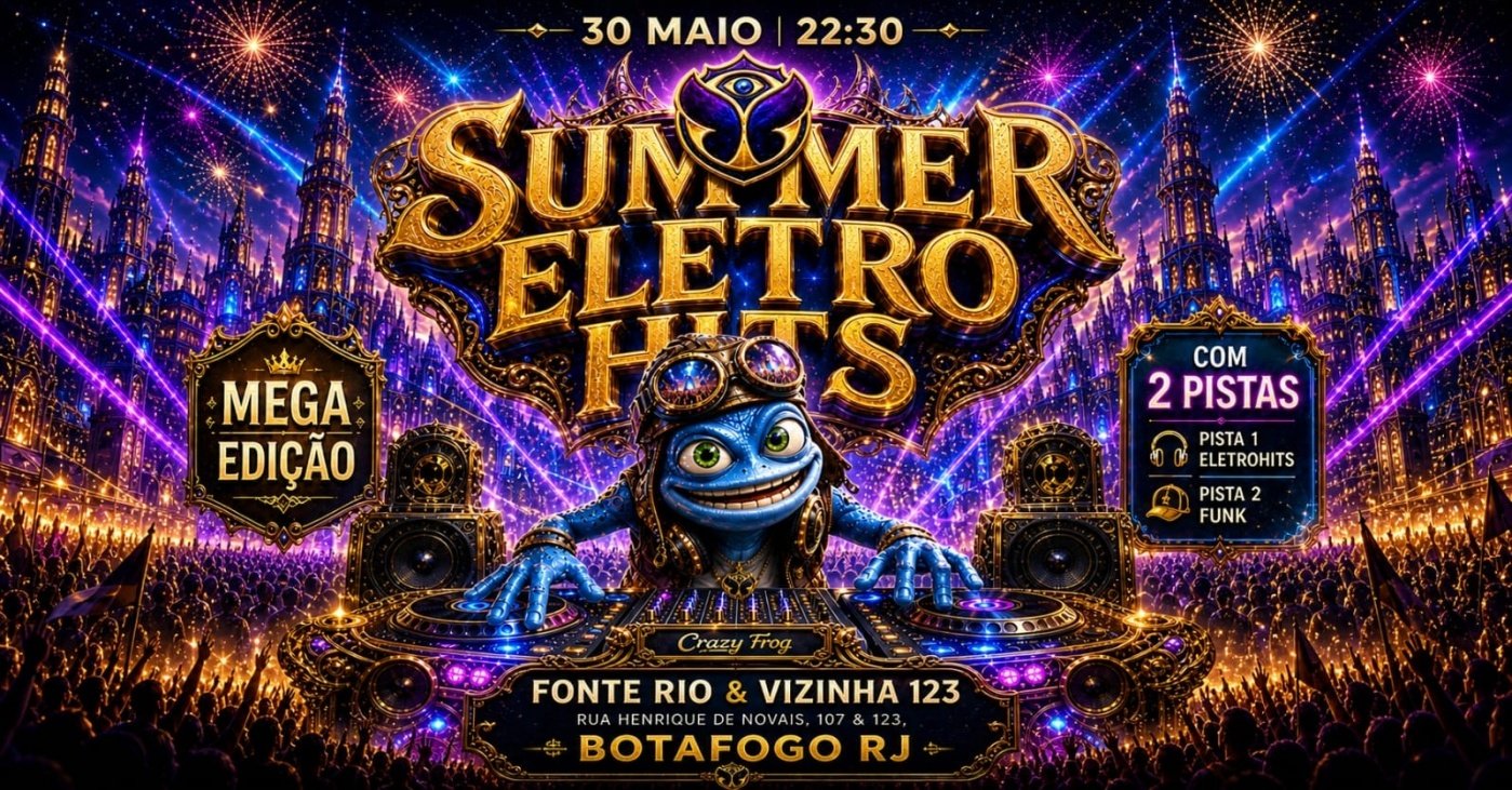 Festa SUMMER ELETROHITS - Sabor TOMORROWLAND | 2 PISTAS