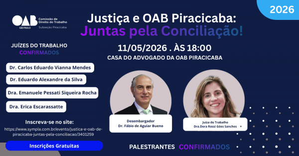 Imagem do evento Justiça e OAB de Piracicaba: Juntas pela Conciliação!