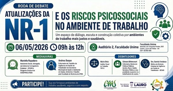 Imagem do evento ATUALIZAÇÕES DA NORMAS NR1