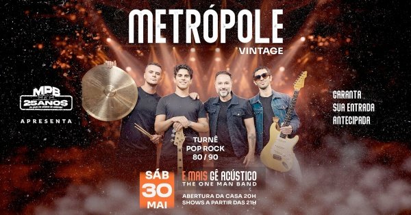 Imagem do evento METRÓPOLE VINTAGE + Geraldinho Acústico