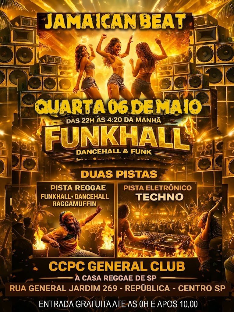 CCPC QUARTA 06 de MAIO - NOVIDADE Dancehall Reggae FUNKHALL +