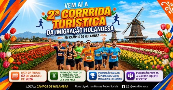 Imagem do evento 2ª CORRIDA TURÍSTICA DA IMIGRAÇÃO HOLANDESA - CAMPOS DE HOLAMBRA