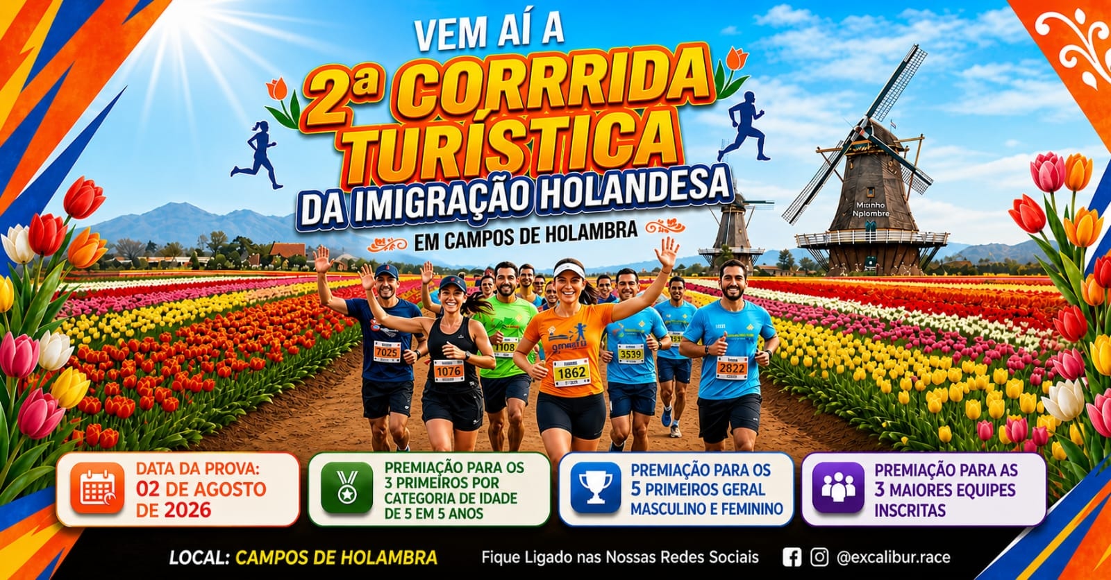 2ª CORRIDA TURÍSTICA DA IMIGRAÇÃO HOLANDESA - CAMPOS DE HOLAMBRA
