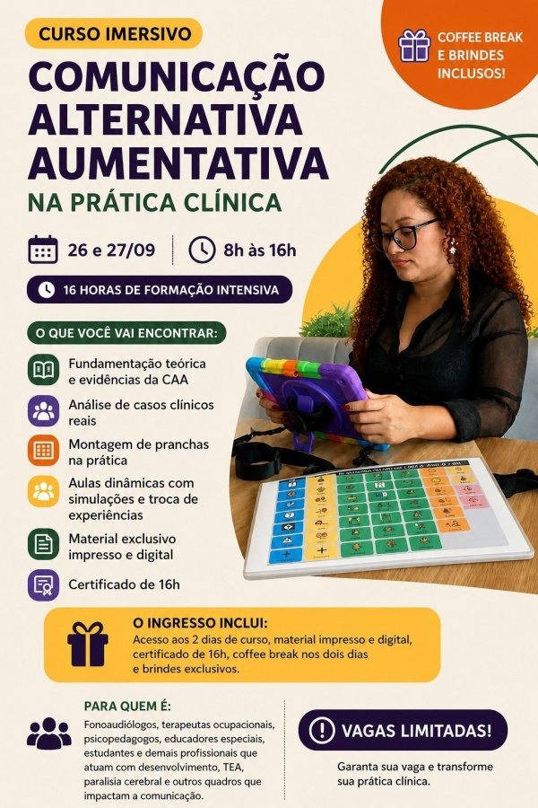 Imagem do evento Curso Imersivo: Comunicação Alternativa Aumentativa na Prática Clínica