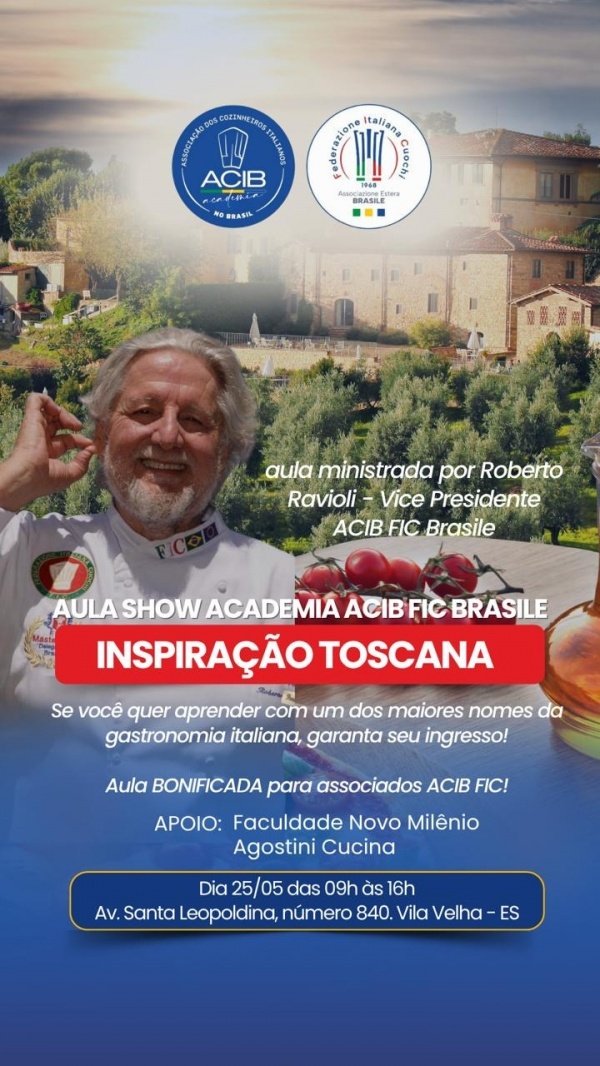 Imagem do evento Workshop - Inspiração Toscana com Roberto Ravioli