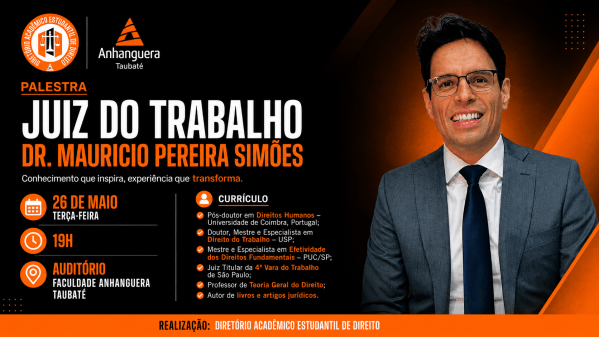 Imagem do evento Palestra - Juiz do Trabalho Dr. Mauricio Pereira Simões