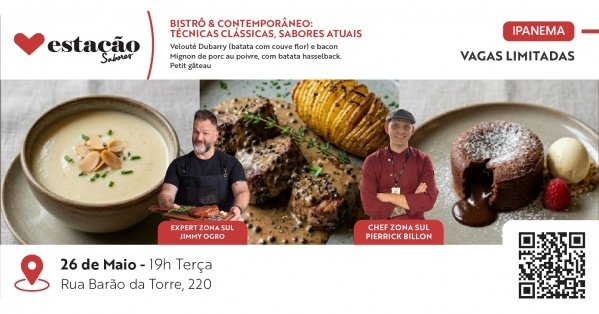 Imagem do evento Bistrô e Contemporâneo: técnicas clássicas, sabores atuais.(Ipanema)