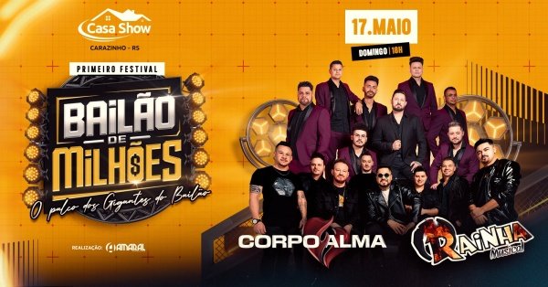 Imagem do evento BAILÃO DE MILHÕES EM CARAZINHO-RS