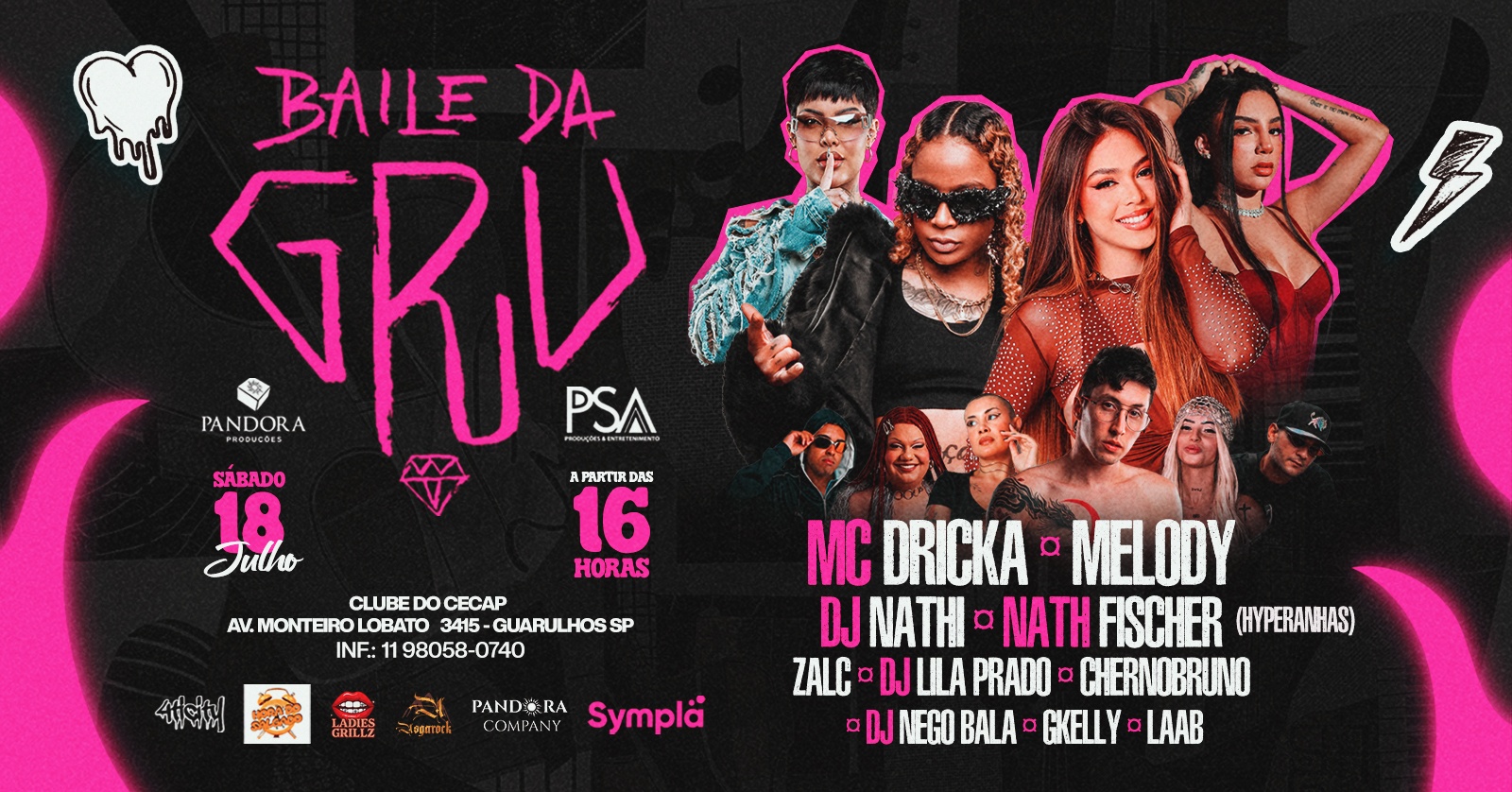 MELODY, MC DRICKA, DJ NATHI E NATH FISCHER (HYPERANHAS) EM GUARULHOS! - BAILE DA GRU - Guarulhos, SP