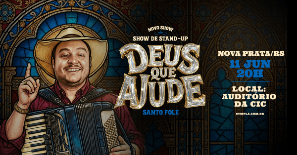 Imagem do evento Show de Humor com Santo Fole em Nova Prata/RS - Novo Show Deus que Ajude! 