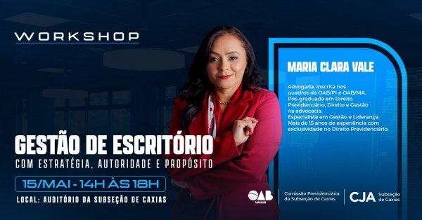 Imagem do evento GESTÃO DE ESCRITÓRIO COM ESTRATÉGIA , AUTORIDADE E PROPÓSITO
