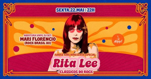 Imagem do evento ESPECIAL RITA LEE no Ahoy! Tavern Club