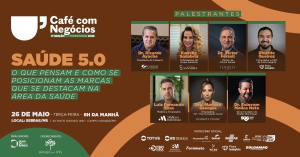 Imagem do evento Café com Negócios - Saúde 5.0 - O que Pensam e Como se Posicionam as Marcas que se Destacam na Área