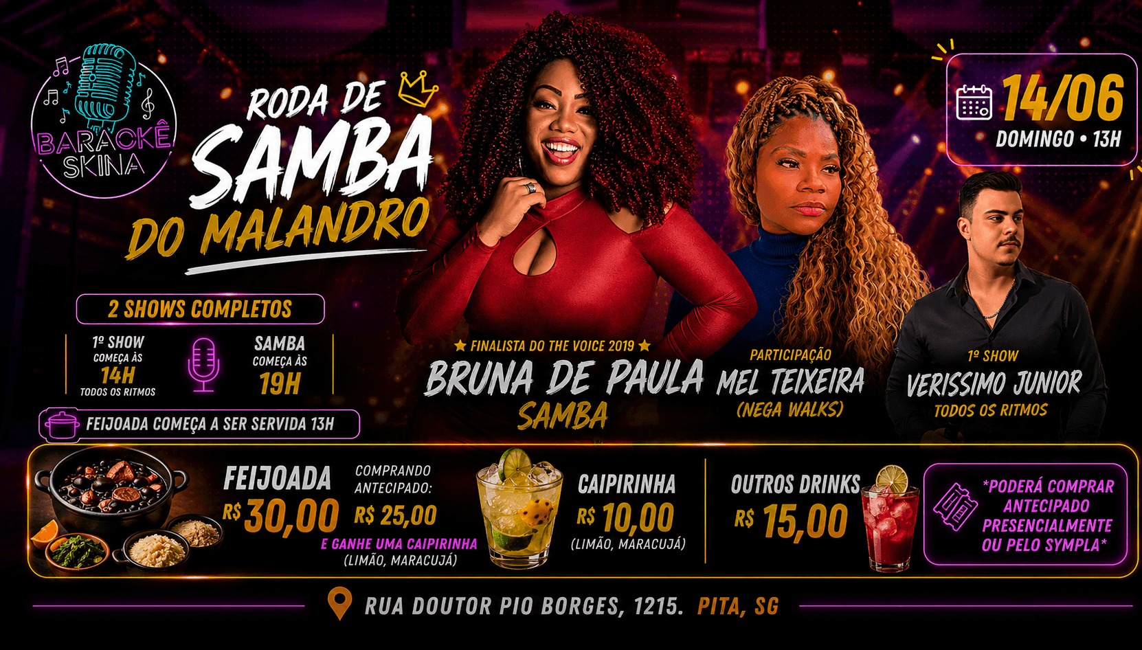 Roda de Samba do Malandro - Com Feijoada Completa - São Gonçalo, RJ