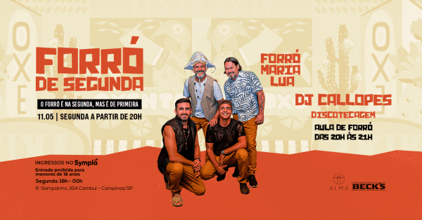 Imagem do evento FORRÓ DE SEGUNDA NO ALMA CAMPINAS | 11.05