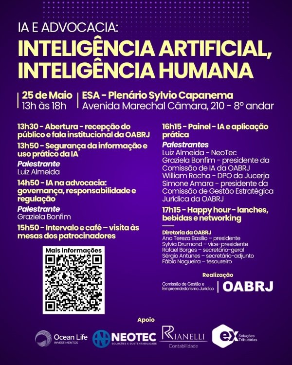 Imagem do evento IA e Advocacia - Inteligência Artificial, Inteligência Humana