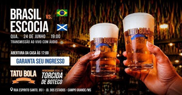 Imagem do evento COPA DO MUNDO BRASIL X ESCÓCIA| TATU BOLA CAMPO GRANDE