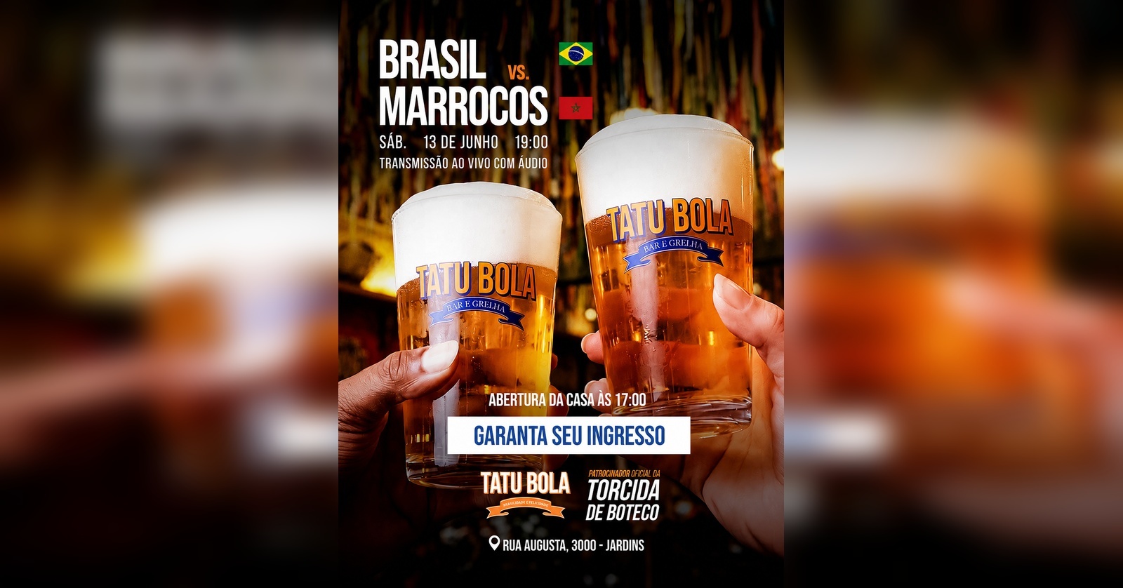 COPA DO MUNDO BRASIL X MARROCOS |TATU BOLA JARDINS - São Paulo, SP