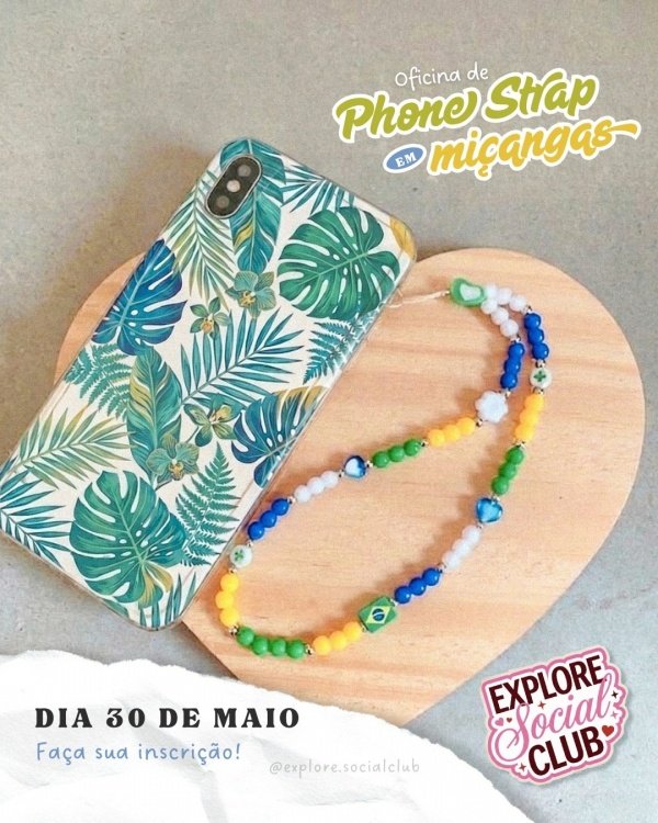 Imagem do evento Oficina de Phone Straps e Chaveiros: Explore Social Club