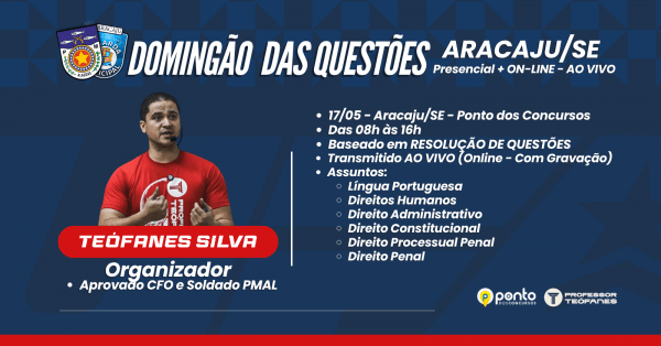 Imagem do evento PMAL e GM Aracaju - Domingão das Questões