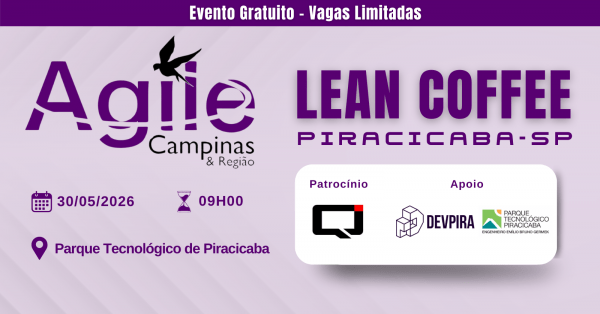 Imagem do evento LEAN COFFEE - Edição Maio/2026 em Piracicaba
