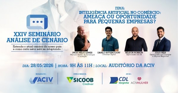 Imagem do evento Inteligência Artificial no Comércio: ameaça ou oportunidade para pequenas empresas?