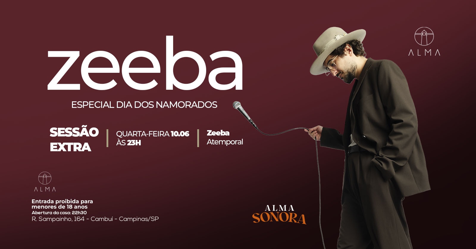 ZEEBA NO ALMA CAMPINAS (SESSÃO EXTRA) | 10.06 - Campinas, SP