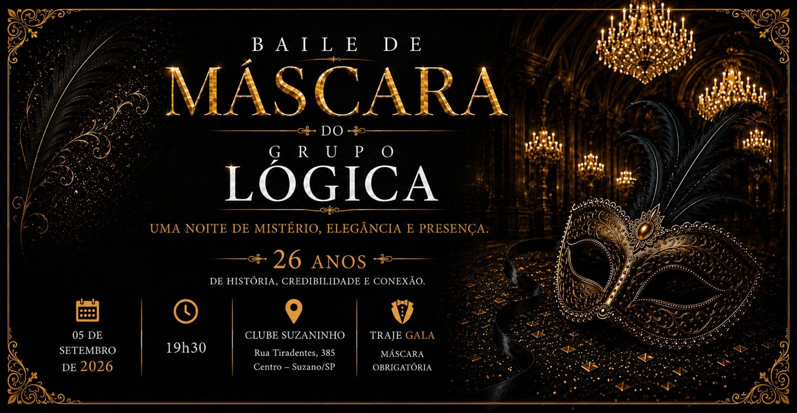 Baile de Máscara do Grupo Lógica 26 Anos - Suzano, SP