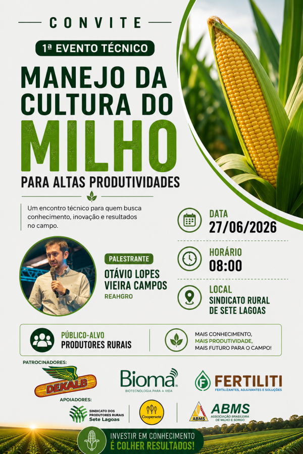 Imagem do evento 1º Evento Técnico Manejo da Cultura do Milho para Altas Produtividades.