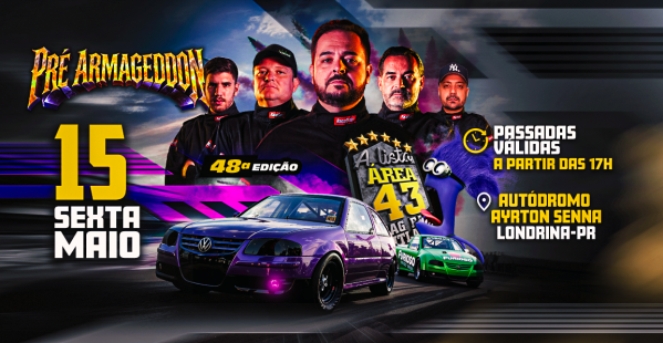 Imagem do evento LISTA ÁREA 43 - LONDRINA | 15 DE MAIO