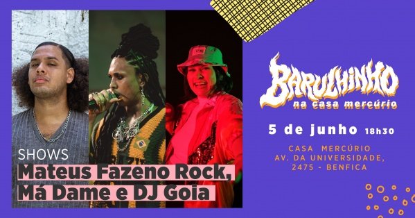 Imagem do evento Casa Mercúrio apresenta: Shows Mateus Fazeno Rock + Má Dame + DJ Goia