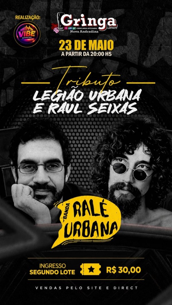 Imagem do evento TRIBUTO LEGIÃO URBANA E RAÚL SEIXAS.