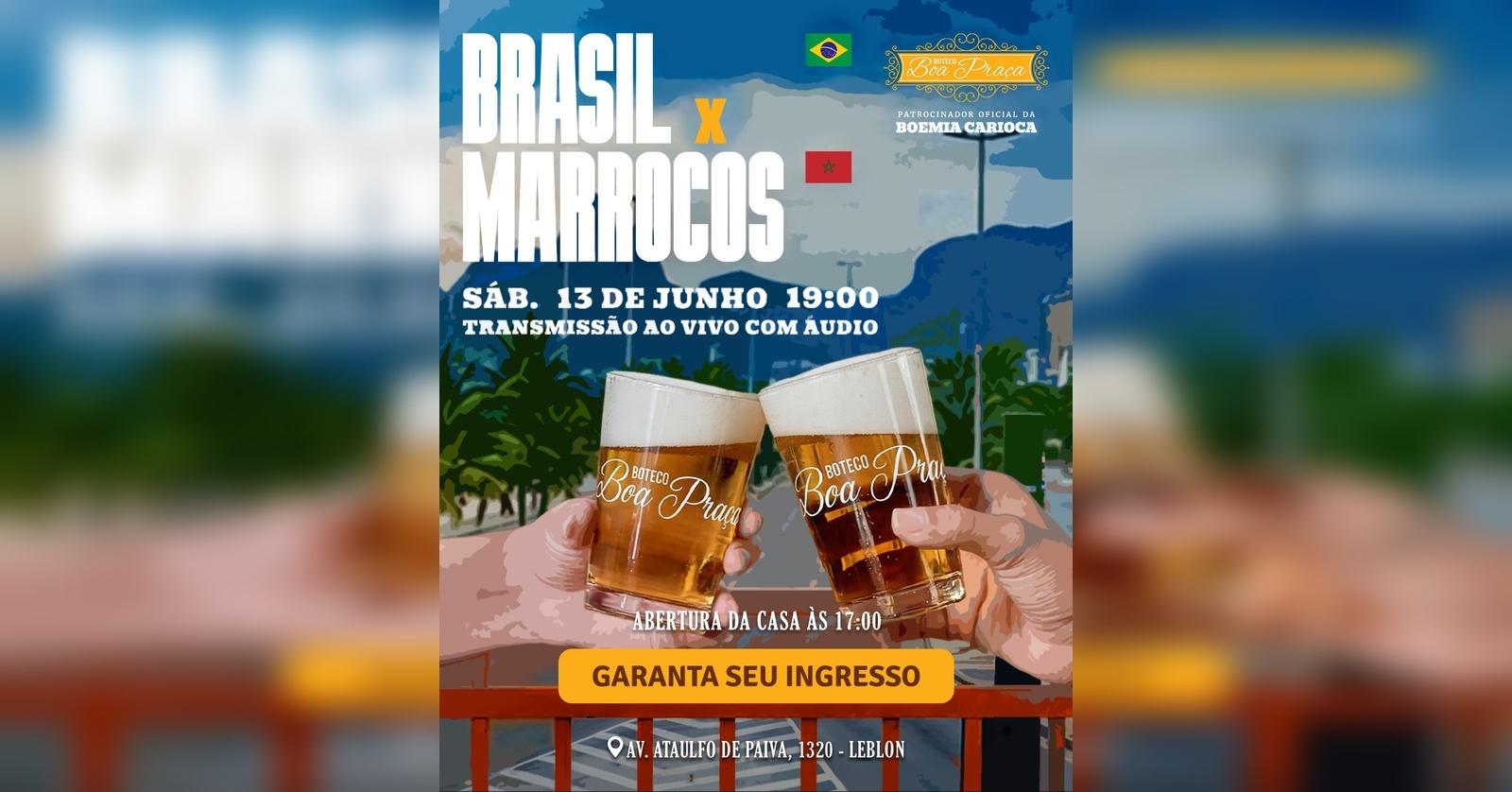 COPA DO MUNDO BRASIL X MARROCOS |BOA PRAÇA LEBLON - Rio de Janeiro, RJ