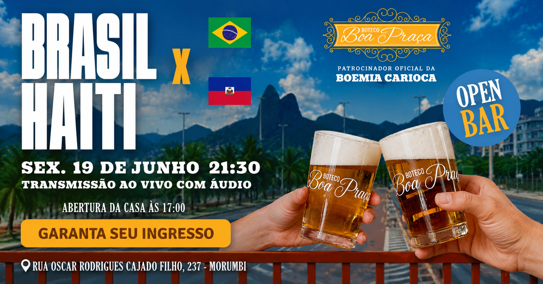 COPA DO MUNDO OPEN BAR BRASIL X HAITI|BOA PRAÇA MORUMBI - São Paulo, SP