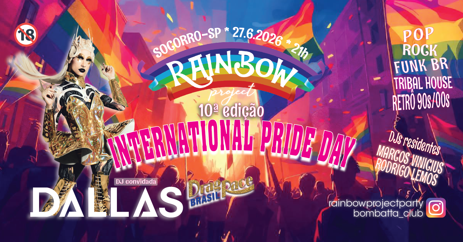 Rainbow Project - 10ª Edição: INTERNATIONAL PRIDE DAY - Socorro, SP