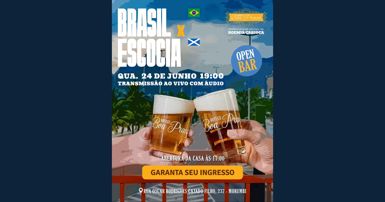 COPA DO MUNDO OPEN BAR BRASIL X ESCOCIA |BOA PRAÇA MORUMBI - São Paulo, SP
