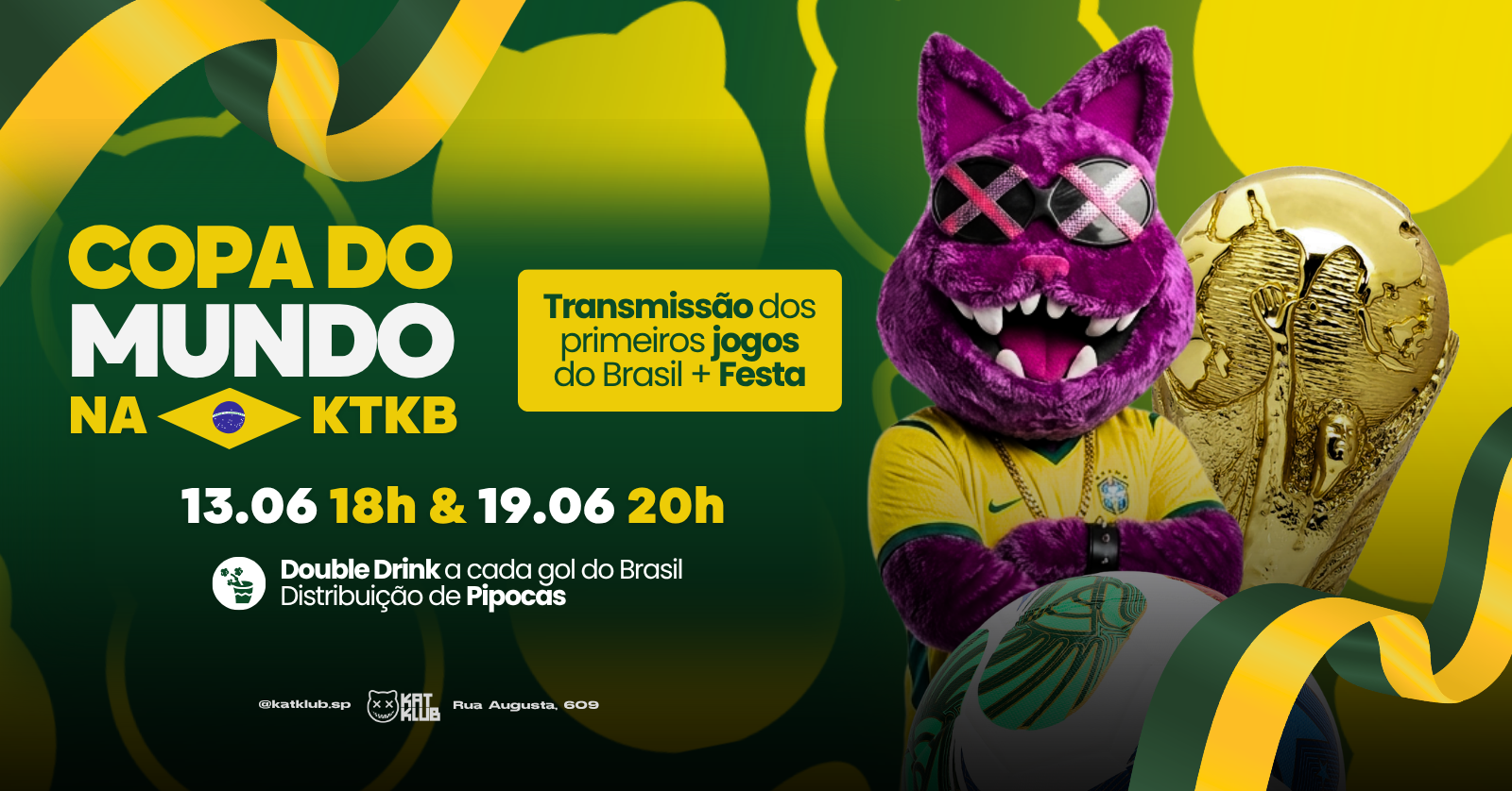 MIAU: COPA DO MUNDO NA KTKB - Transmissão + Festa - São Paulo, SP