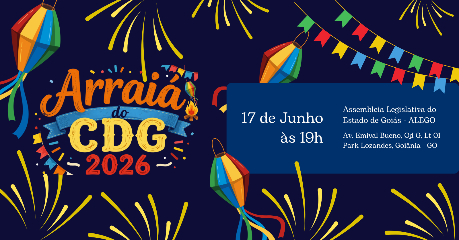 Arraiá do CDG 2026 - Goiânia, GO