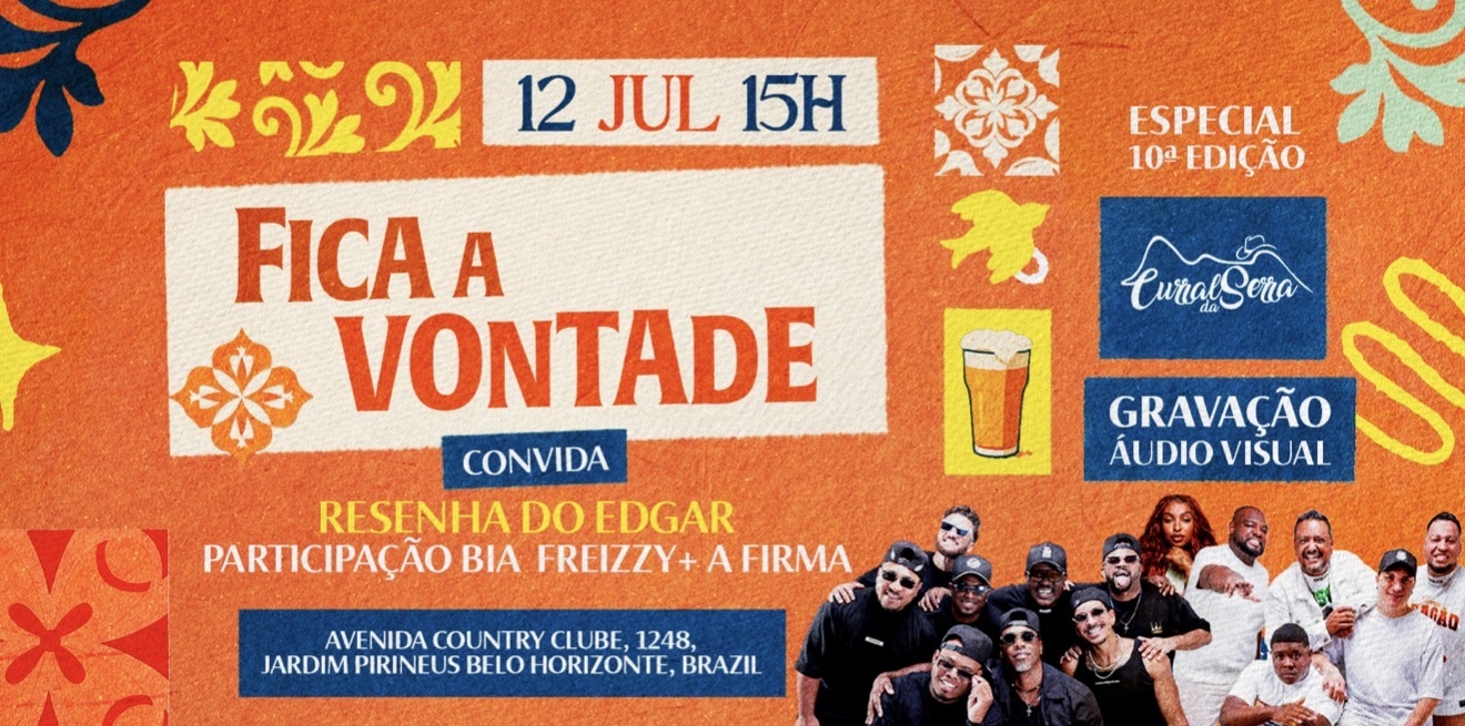 FICA A VONTADE | GRAVAÇÃO ÁUDIO VISUAL - Belo Horizonte, MG