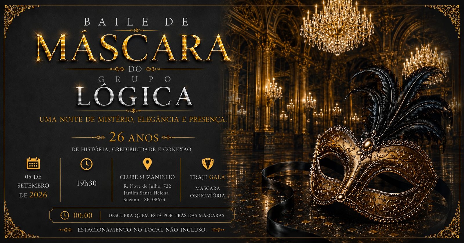 Baile de Máscara do Grupo Lógica 26 Anos - Suzano, SP